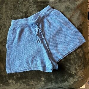 Anthropologie Light Blue High Waist Knit Shorts